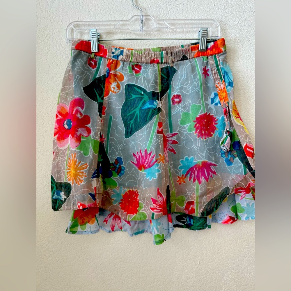 Oilily floral skirt with decorative leaves